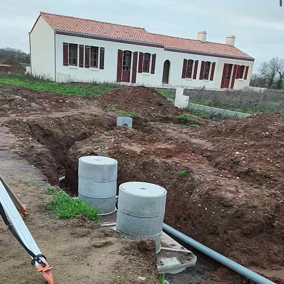 Pose d'une micro station béton