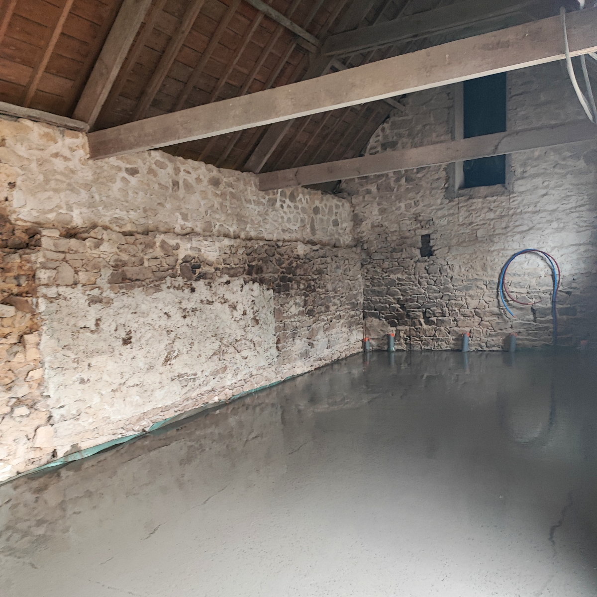 Préparation pour coulage d'une dalle béton