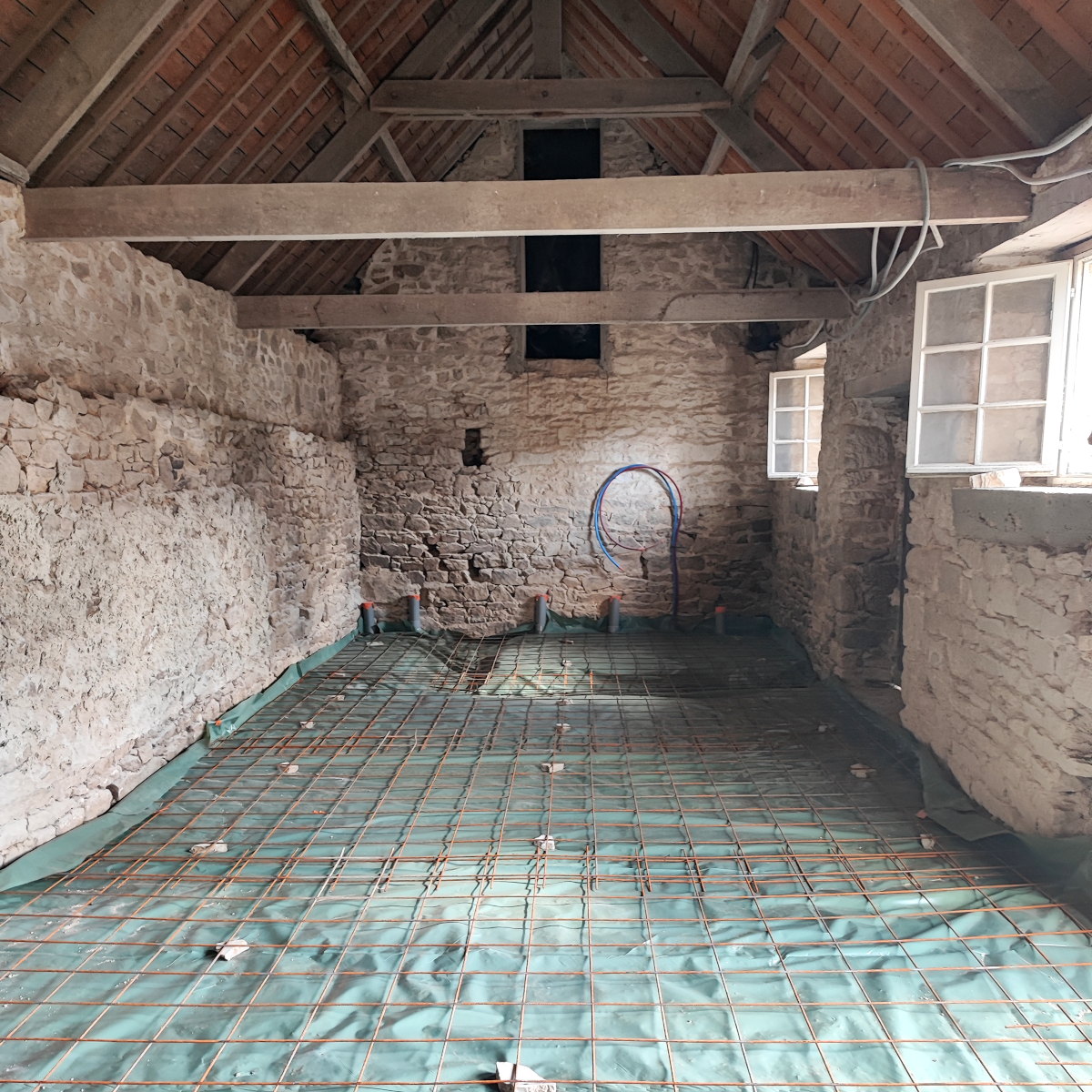 Préparation pour coulage d'une dalle béton